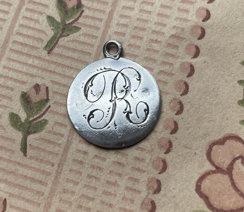 Victorian R Love Token Charm