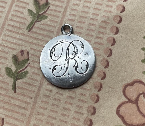 Victorian R Love Token Charm