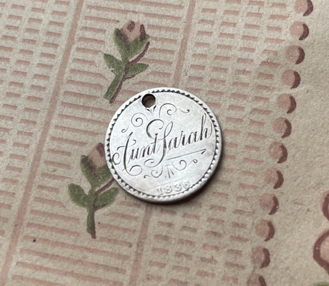 Victorian Aunt Sarah Love Token Charm