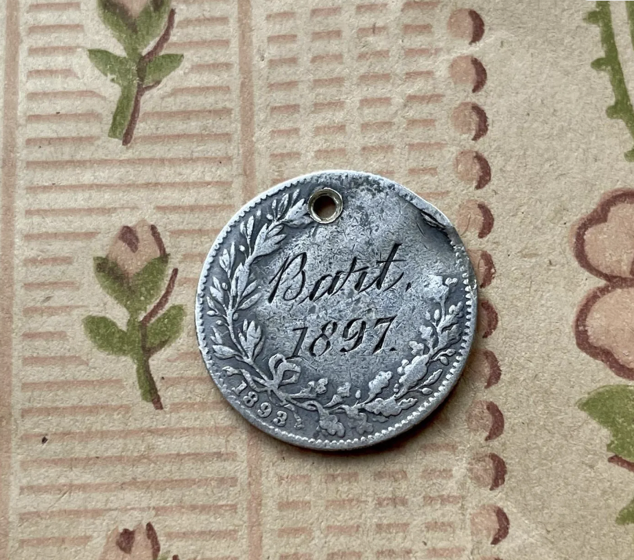 Victorian Bart 1897 Love Token Charm