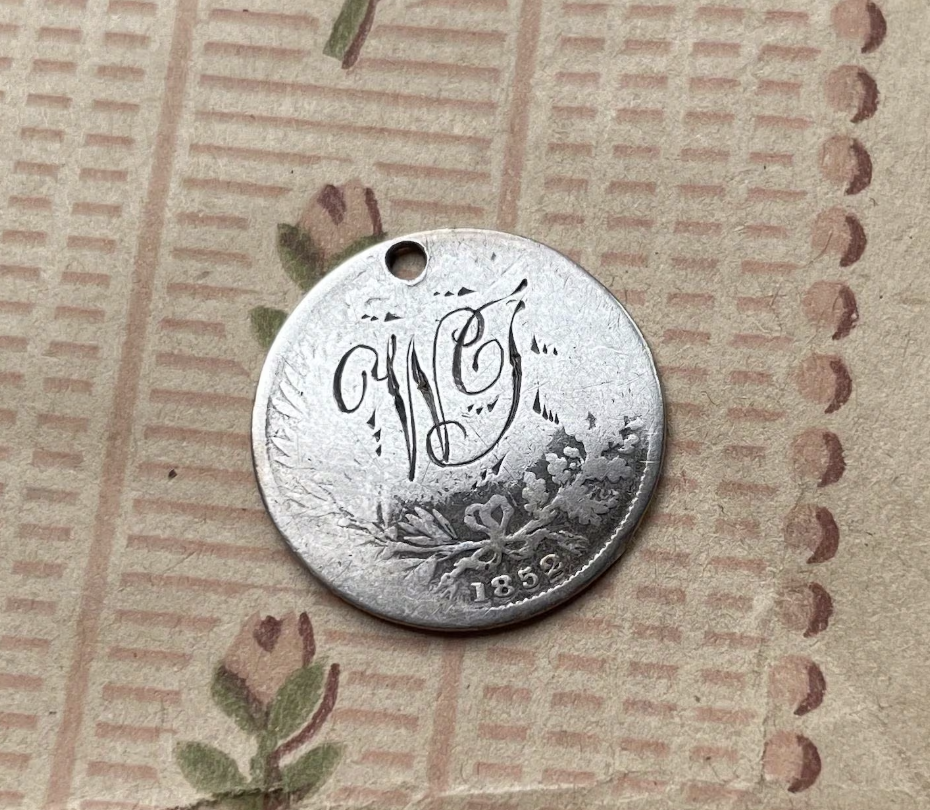 Victorian WJ Love Token Charm