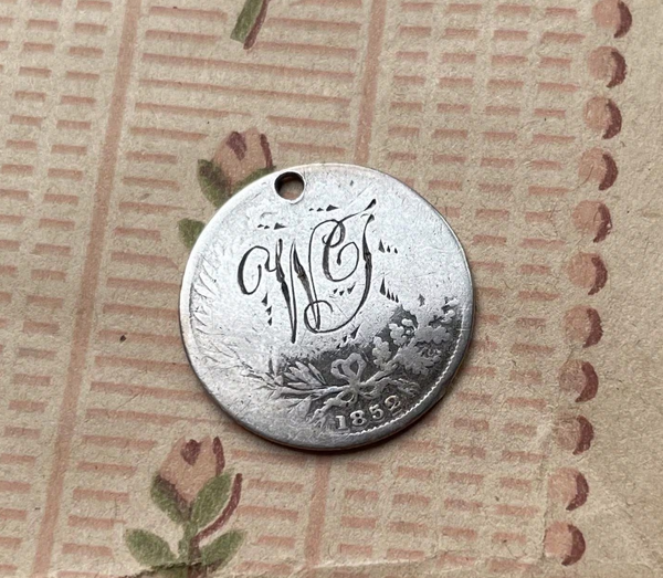 Victorian WJ Love Token Charm