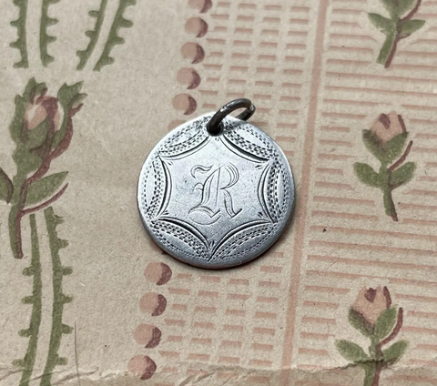 Victorian R Love Token Charm
