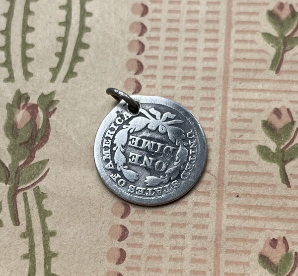 Victorian R Love Token Charm
