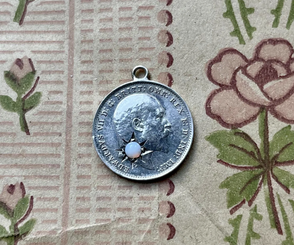 Victorian Opal Inset Love Token Charm