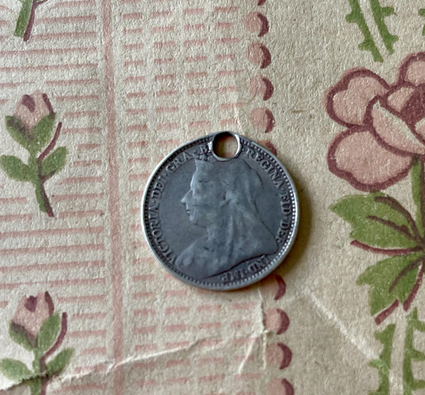 Victorian F Love Token Charm