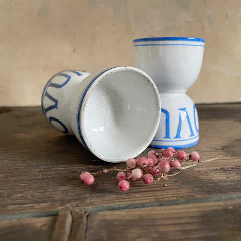 2 Antique Ovum Egg Cup