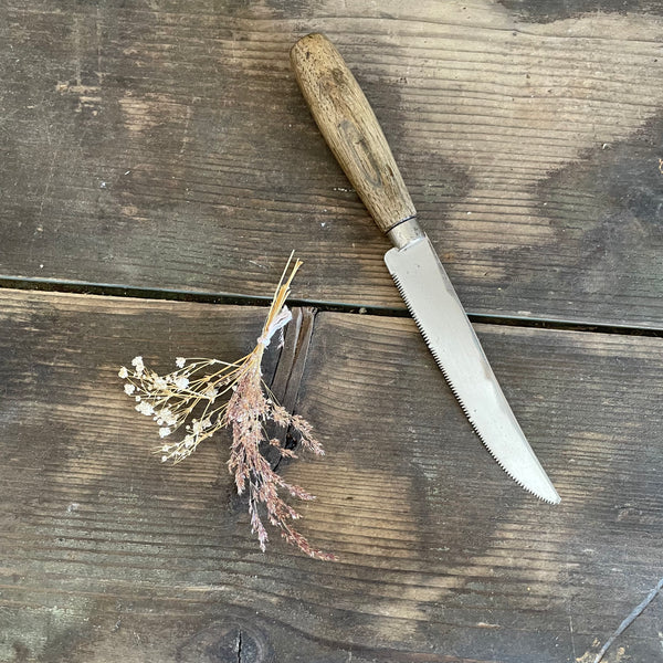 Antique Carved Handle Cheese Knife