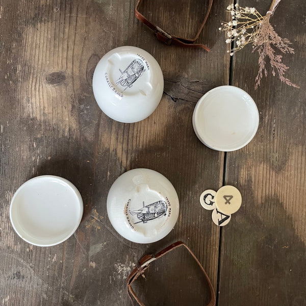 Antique Ceramic Butter & Preserve Picnic Pots