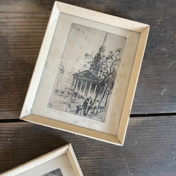 Vintage London Watercolours in Frames