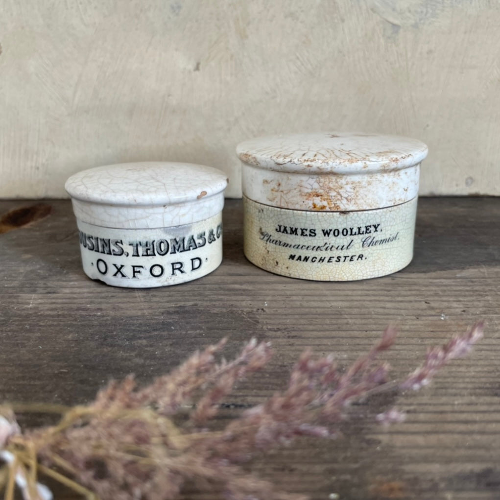 Victorian Chemist Advertising Pots