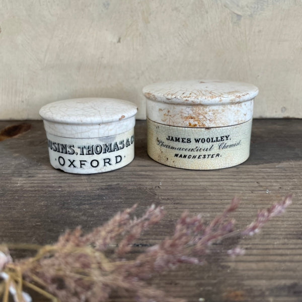Victorian Chemist Advertising Pots