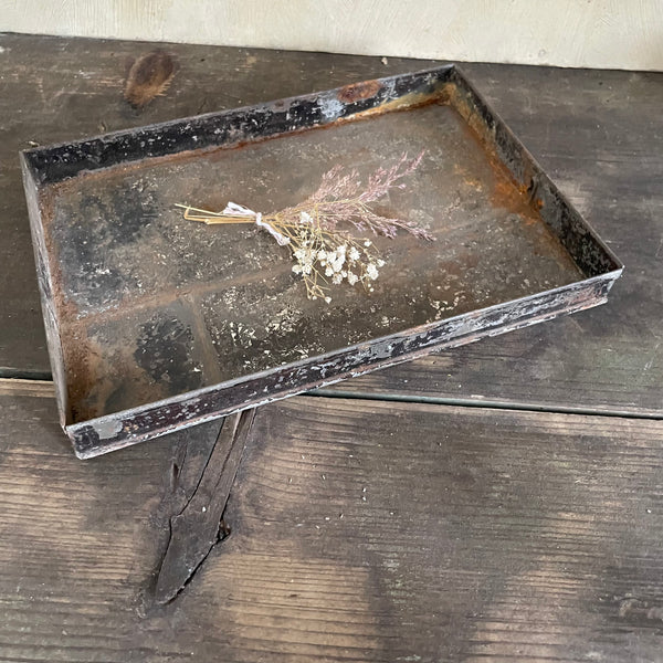 Vintage Paint Chippy Metal Tray