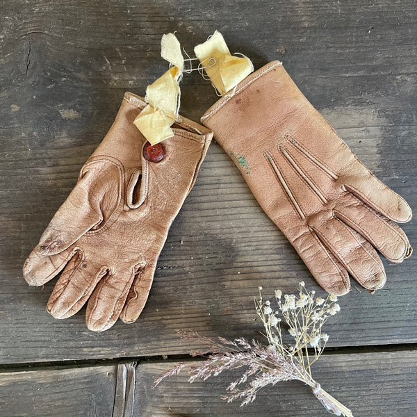 Antique Childs Leather Gloves