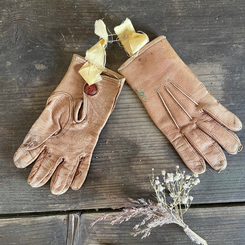 Antique Childs Leather Gloves