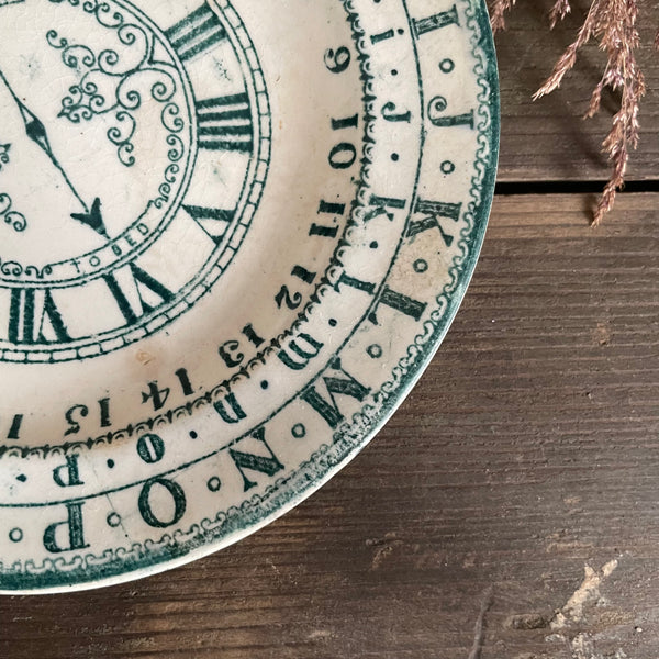 Staffordshire Alphabet & Clock Childs Plate
