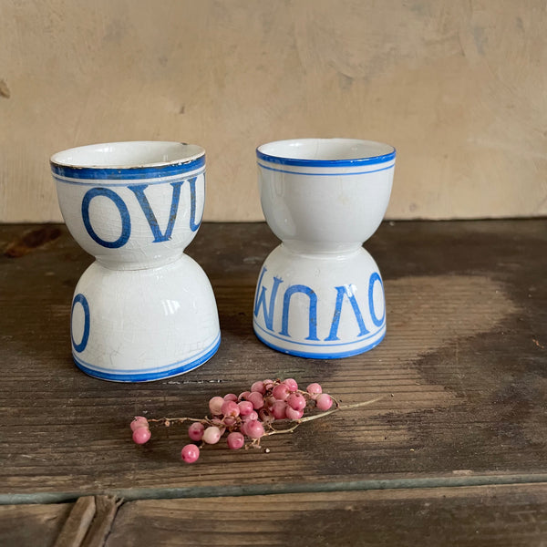 2 Antique Ovum Egg Cup