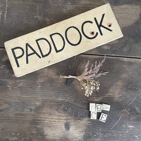 Vintage Paddock Sign