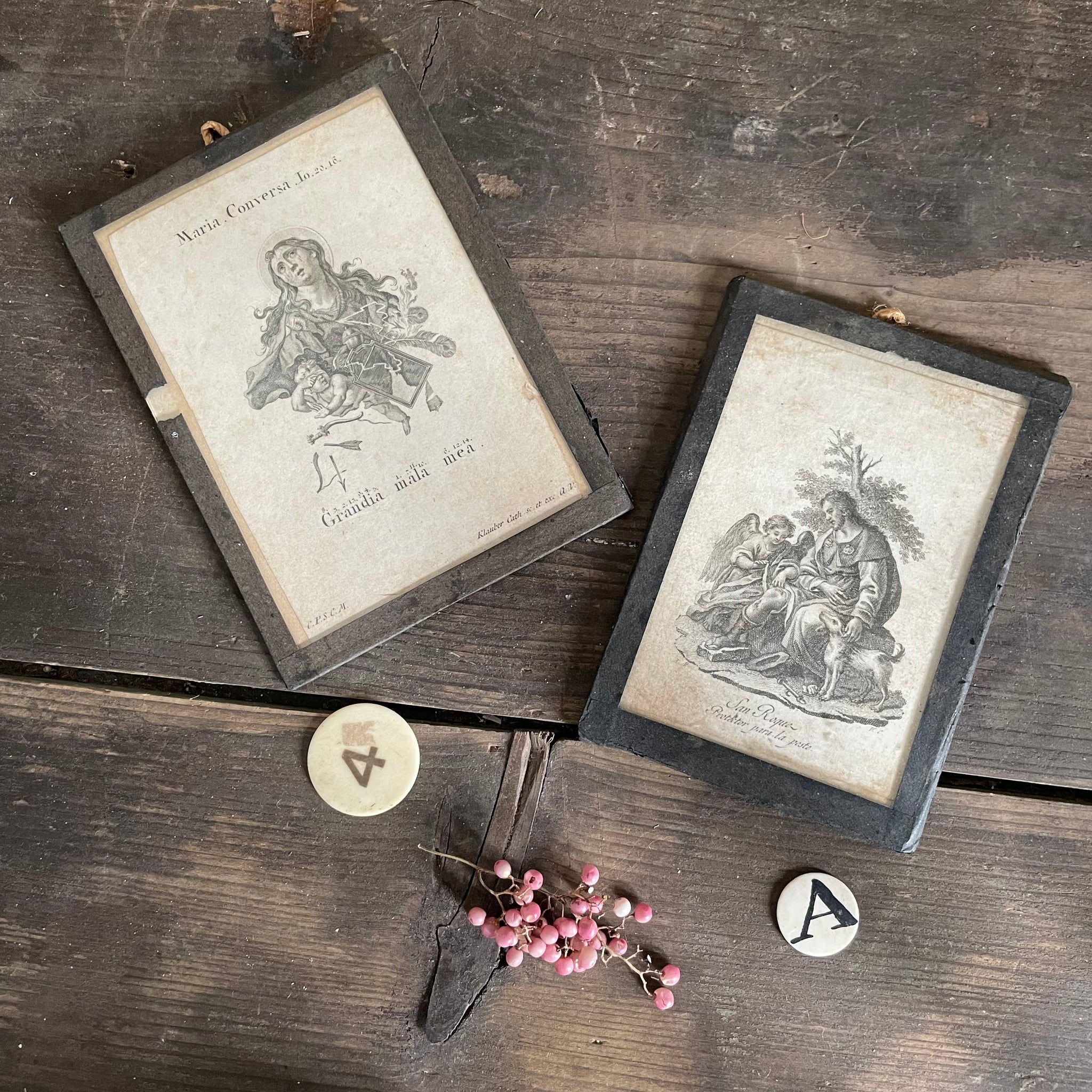 Antique Framed Spanish Saints