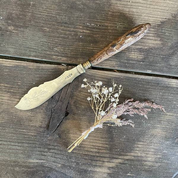 Antique Carved Handle Butter Knife