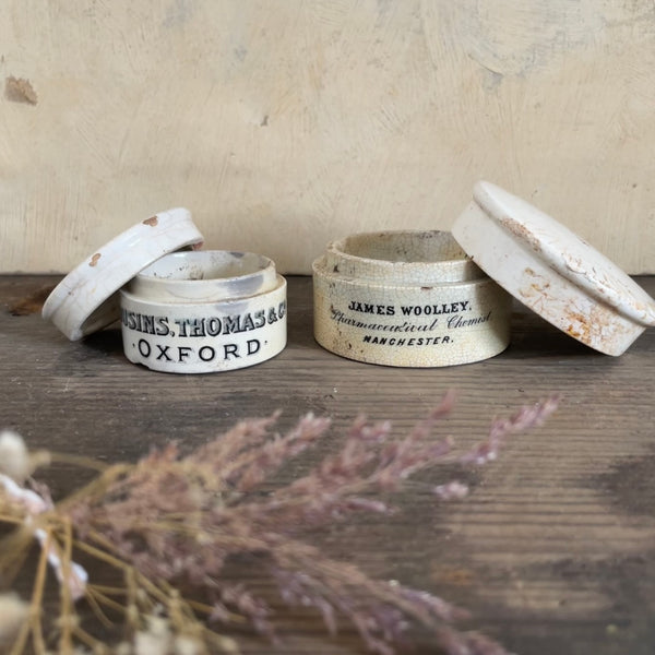 Victorian Chemist Advertising Pots