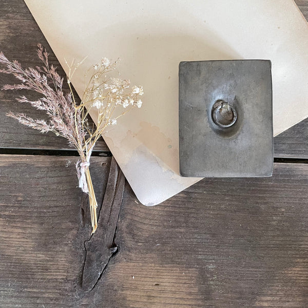 Antique Miniature Pewter Box