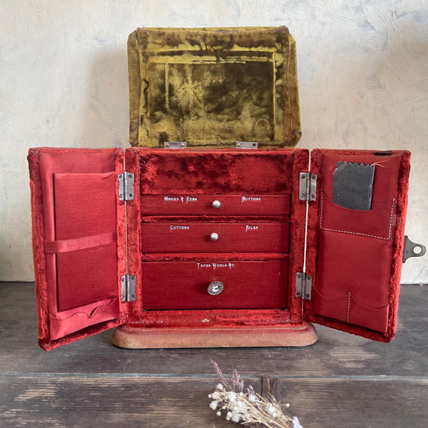 Victorian Velvet Sewing Box