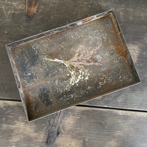Vintage Paint Chippy Metal Tray