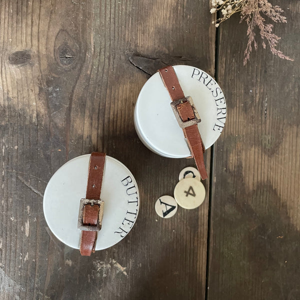 Antique Ceramic Butter & Preserve Picnic Pots
