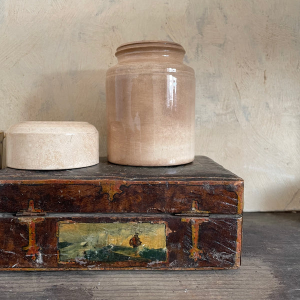 Antique Stained Storage Jar