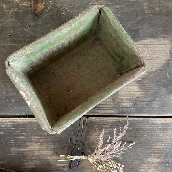 Vintage Green Metal Tray