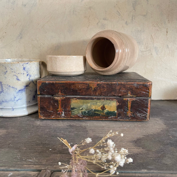 Antique Stained Storage Jar