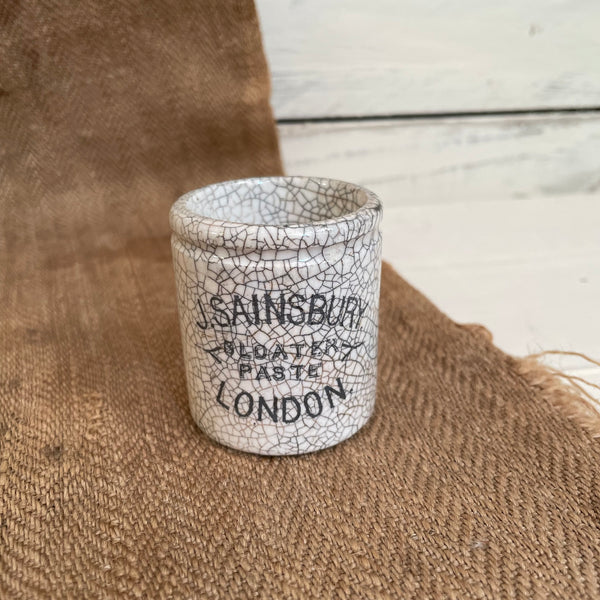 Beautifully Crazed J.Sainsbury Bloater Paste London Pot