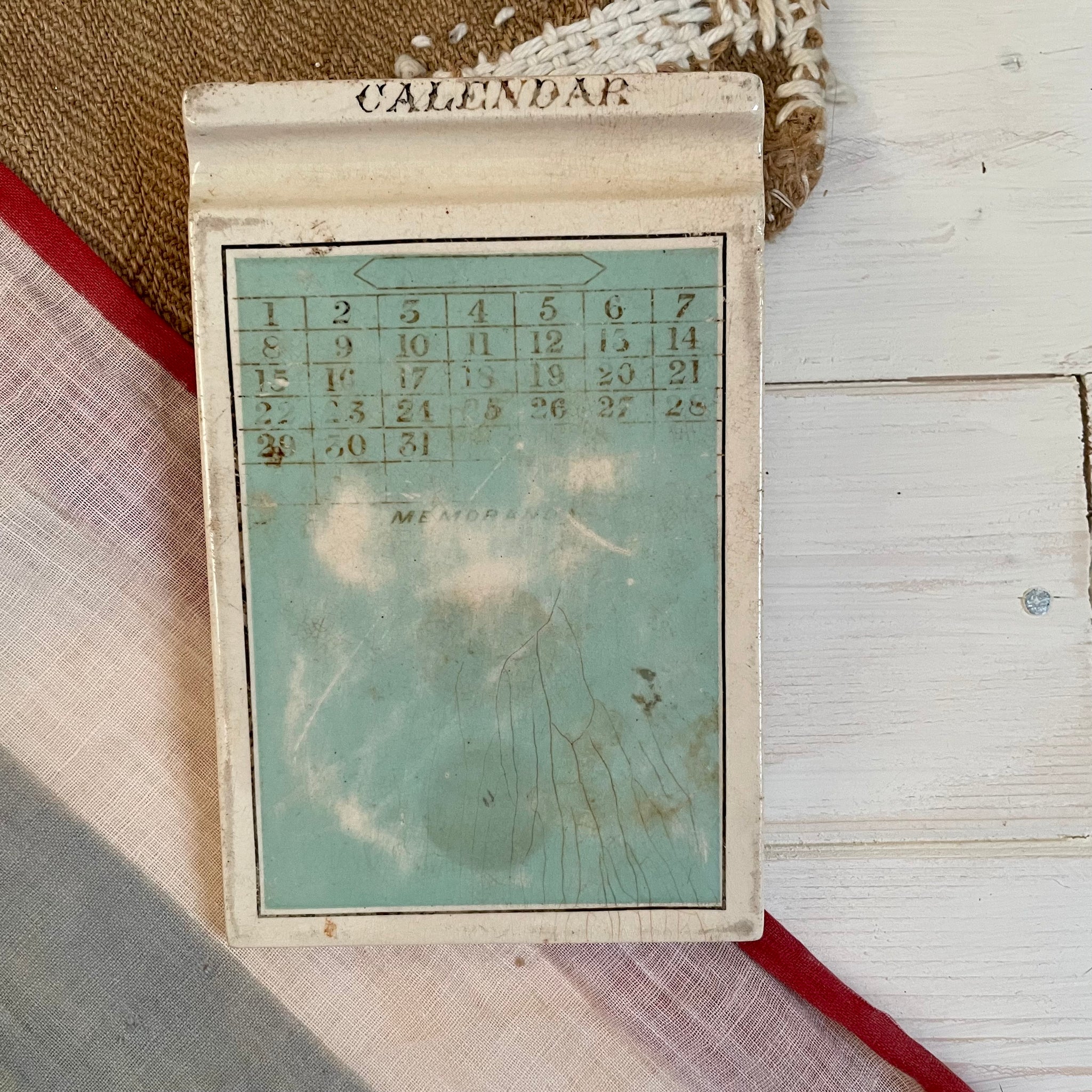 Worn Antique Memo Calendar