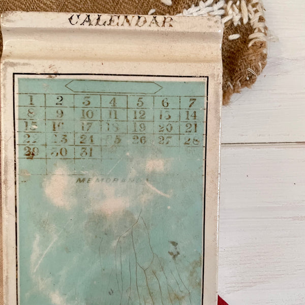 Worn Antique Memo Calendar