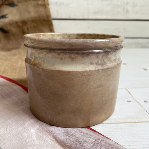 Antique French Ironstone Buttered Preserve Pot
