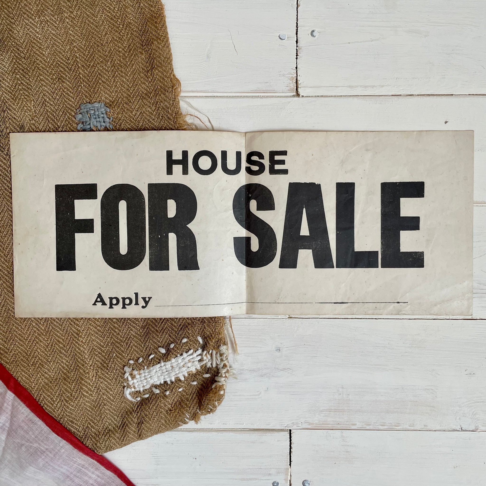 Vintage ‘House for Sale’ Paper Sign