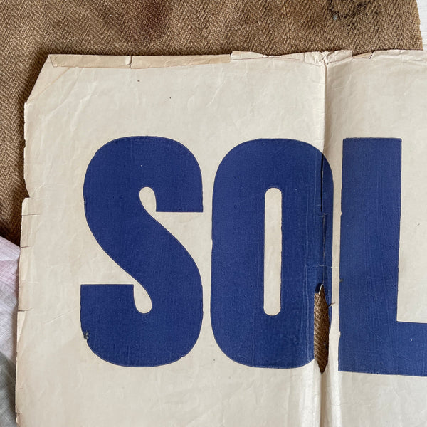 Vintage ‘SOLD’ Paper Sign