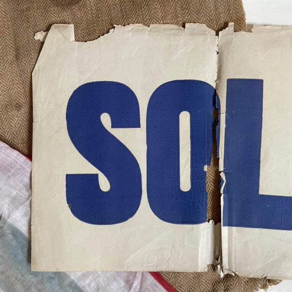 Vintage ‘SOLD’ Paper Sign