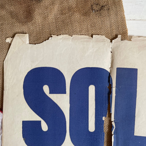 Vintage ‘SOLD’ Paper Sign