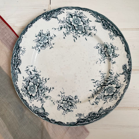 Pretty Blue Floral Transferware Plate