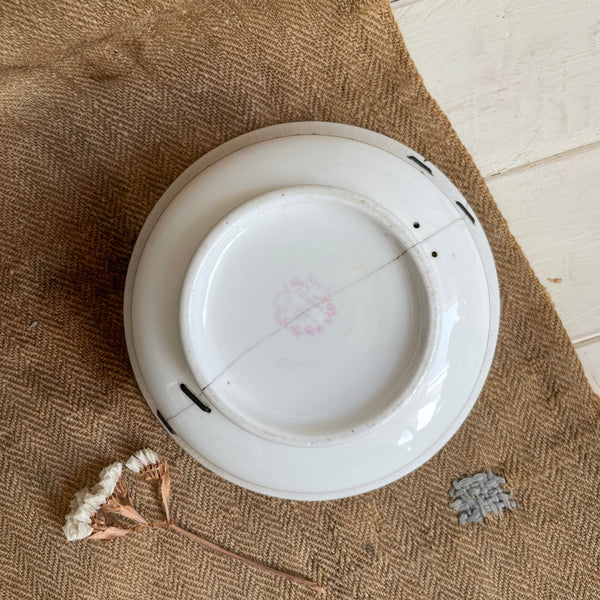 Antique Staple Repair Rose Bowl