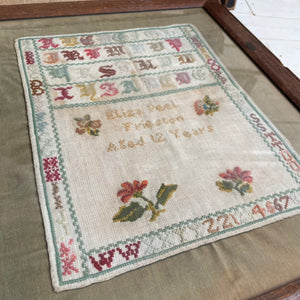 Antique Early Framed Victorian Sampler