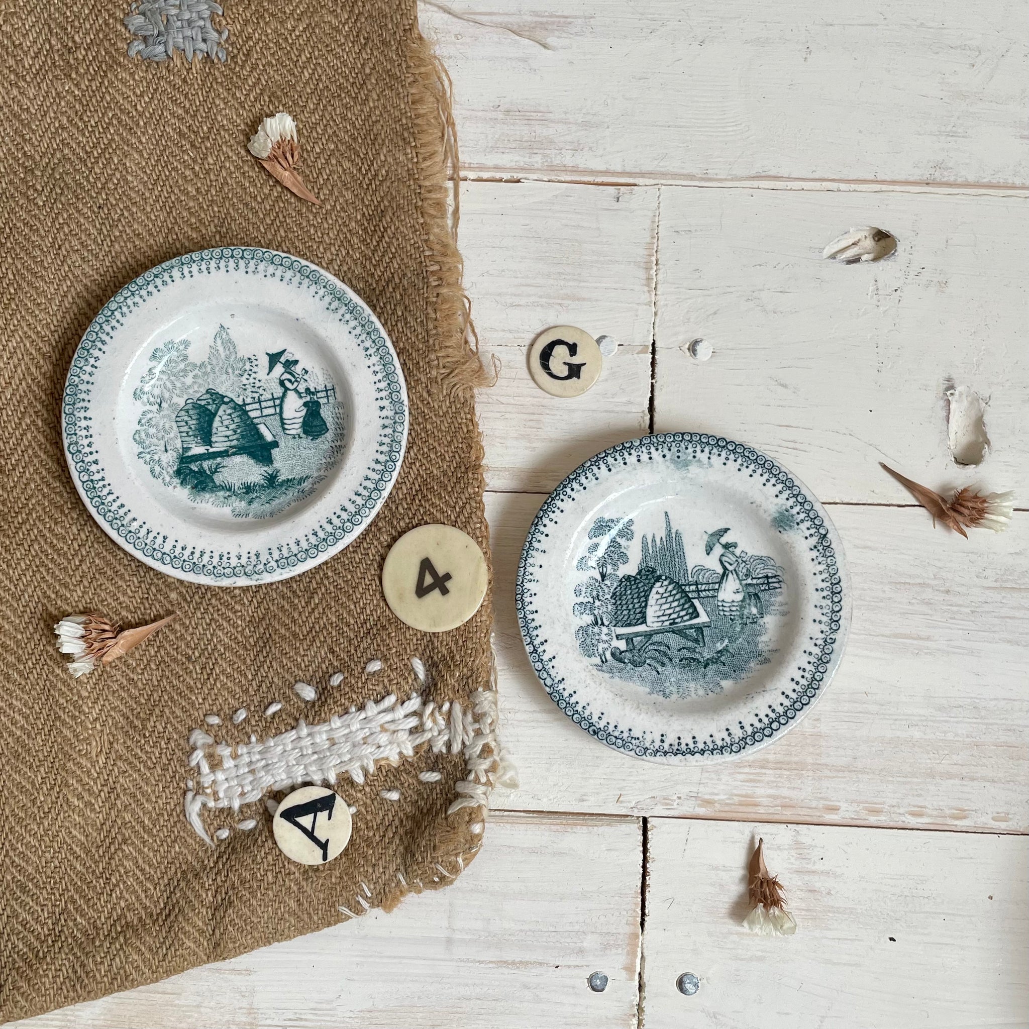 Victorian Child Beehive Plates