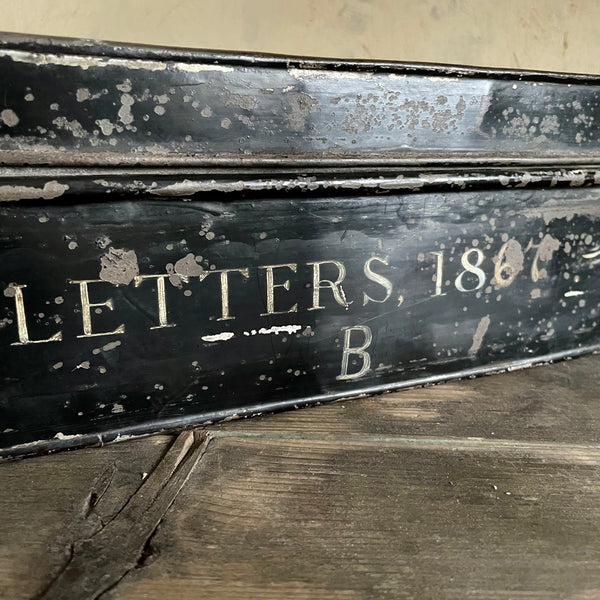 Antique 'Letters 1867' Deed Tin