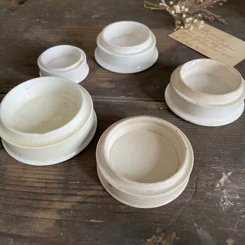 Five Antique Ceramic Chemist Pot Bases
