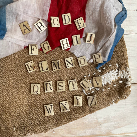 Rare Victorian Bone Spelling Letter Tiles