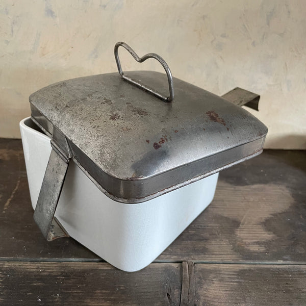 Antique Square Ironstone Picnic Box