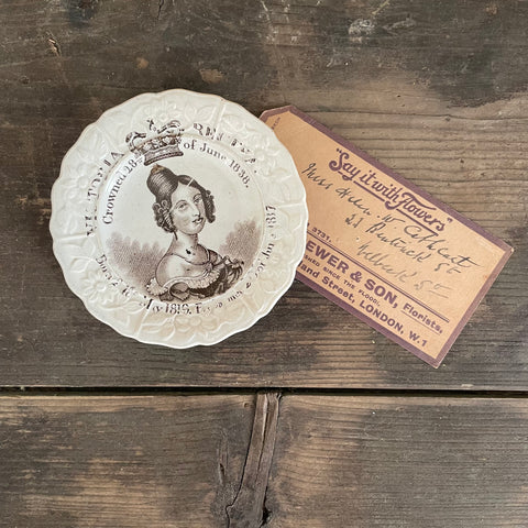 Antique Staffordshire Queen Victoria Crowned Plate