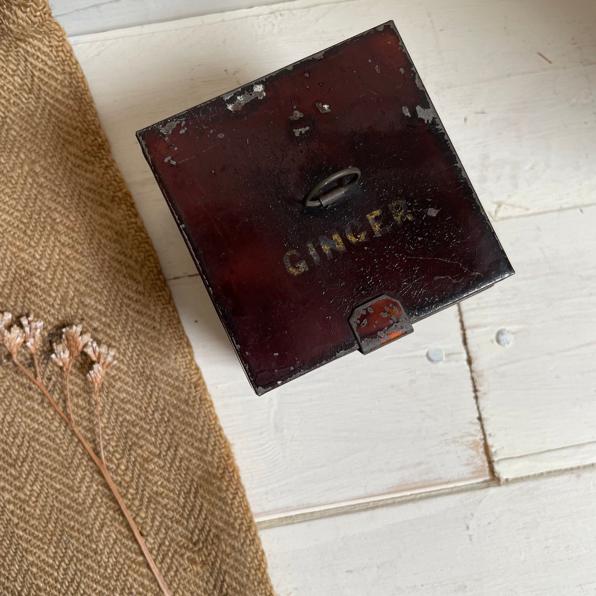 Antique Ginger Tin Box